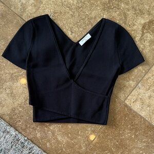 Babaton Aritzia Black Crop Top